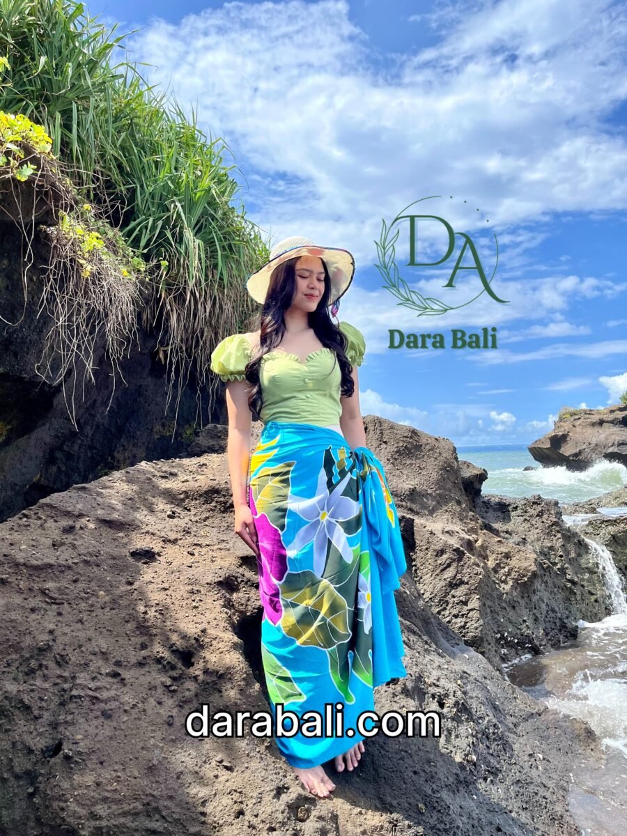 Hand Painted Lavalava with Floral Design by Darabali