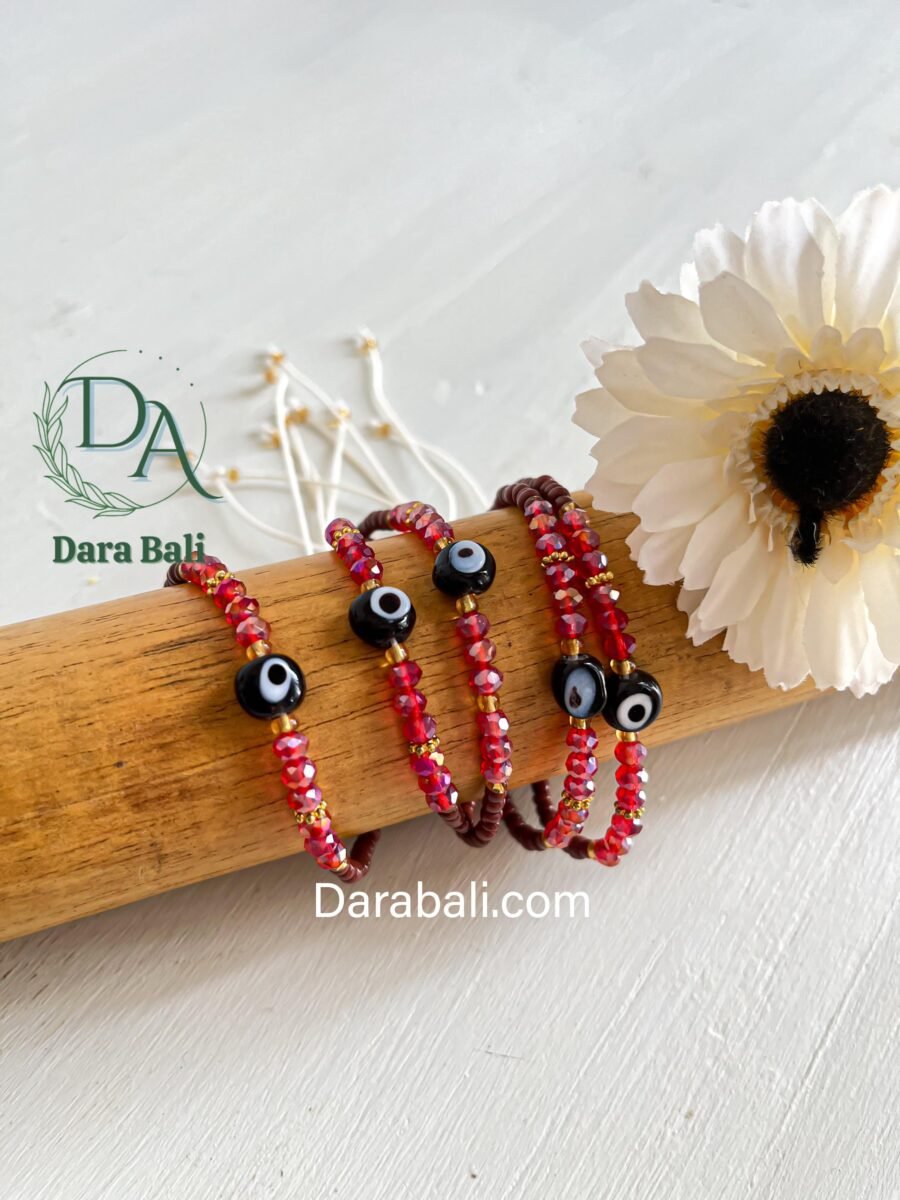 Cat Eye Color Red and Brown Beads by Darabali