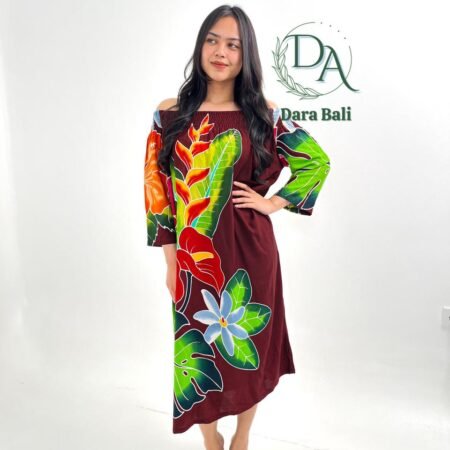 Shoulder Dress Maroon Color